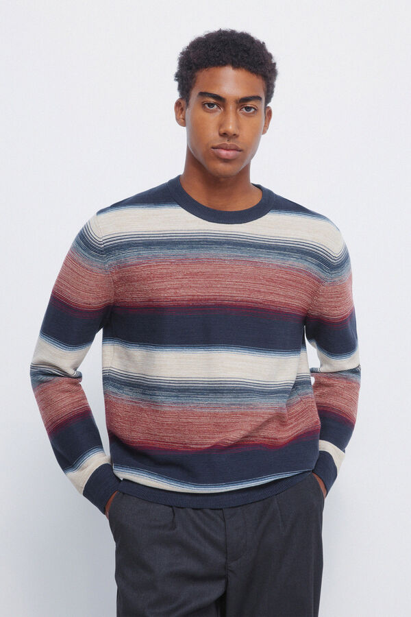 Springfield Jersey estruturado multi-listrado vermelho