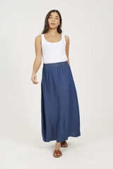 Brave Soul Falda midi con cintura el&aacute;stica azul