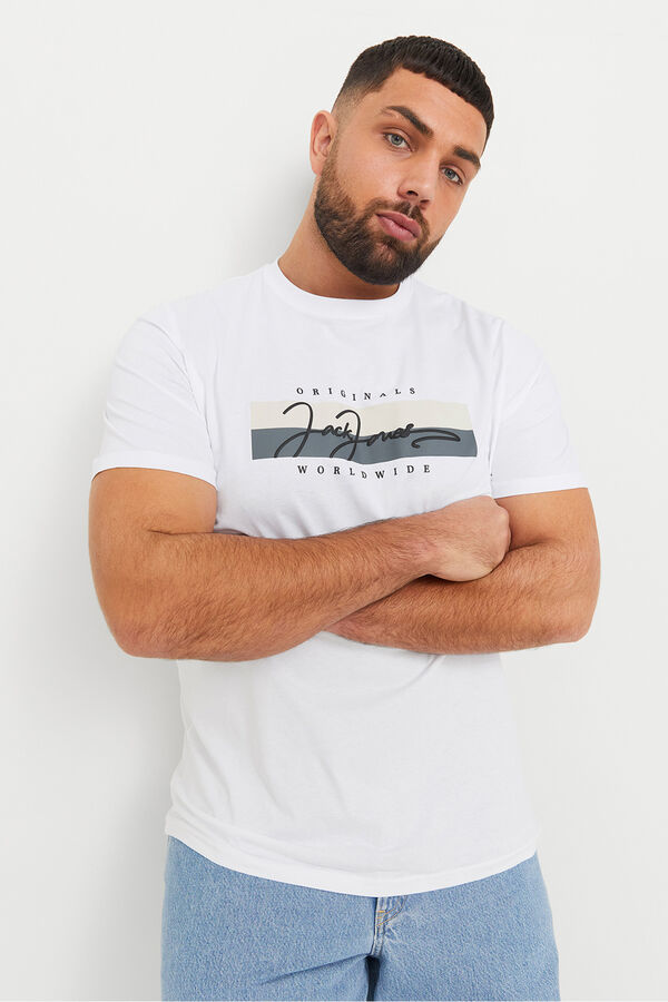 Jack & Jones PLUS T-shirt relaxed fit Plus branco