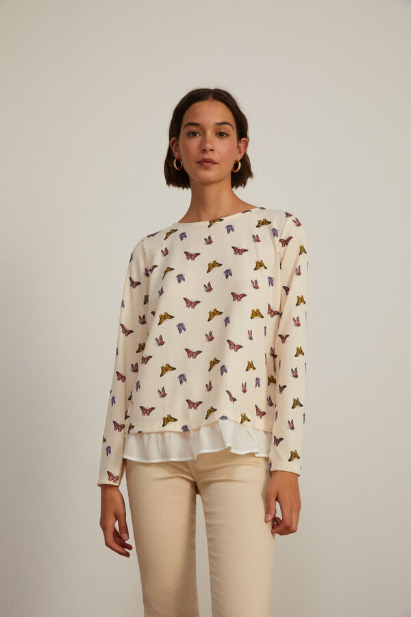 Springfield T-shirt Bimat&eacute;ria Estampada rosa