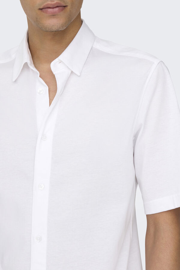 Springfield Camisa de manga comprida para baixo branco