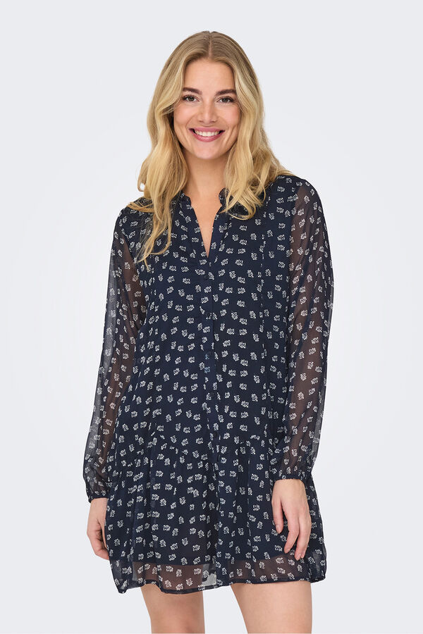 Only Vestido corto de gasa azul