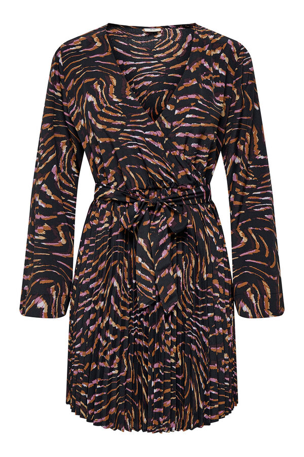 JDY Vestido curto plissado preto