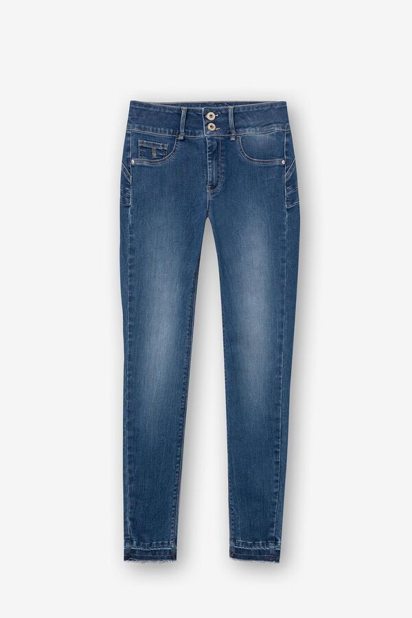 Tiffosi Jeans Skinny Tiro Alto azul