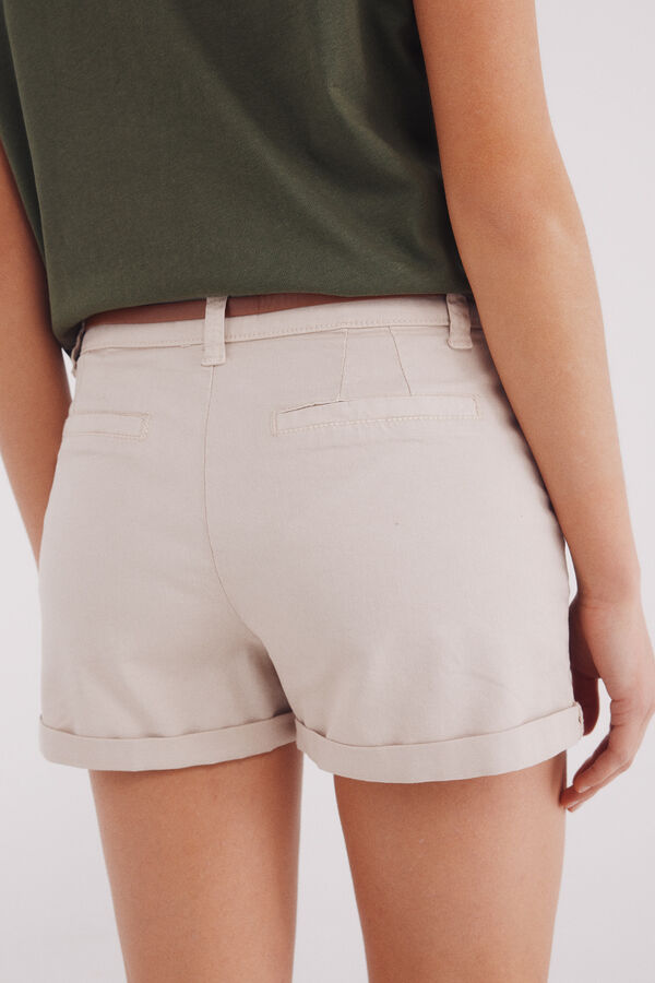 Springfield Shorts cal&ccedil;as chino com cinto castanho