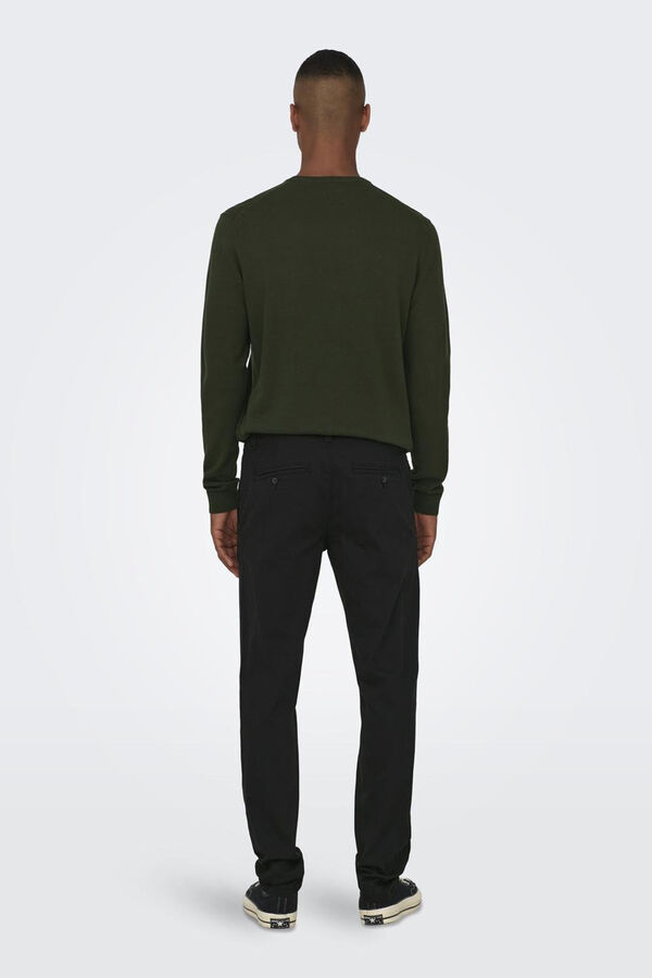 Only & Sons cal&ccedil;as chino slim fit masculinas cinzento