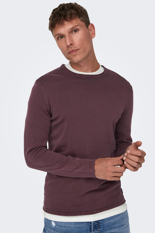 Only & Sons Camisola gola redonda  cru