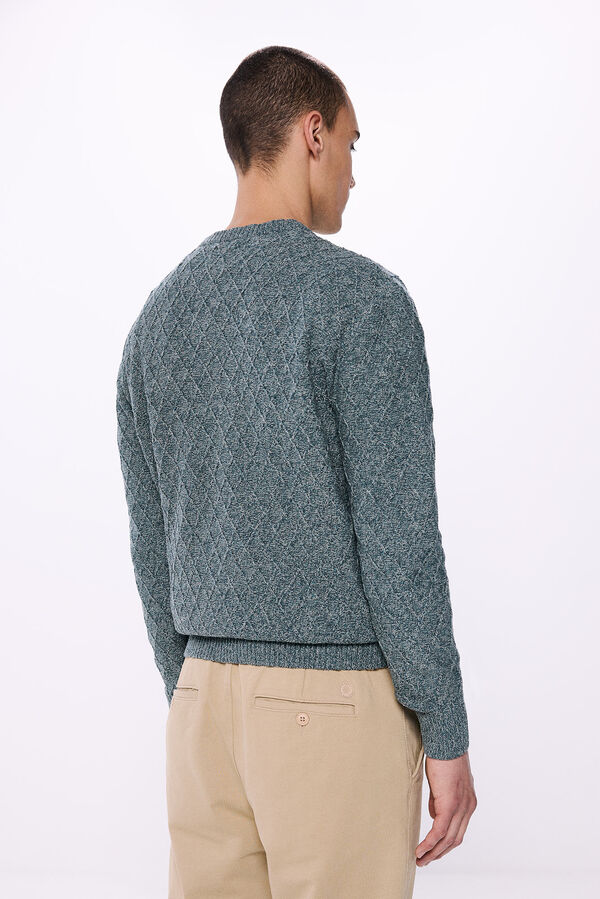 Springfield Su&eacute;ter estruturado em losango azul