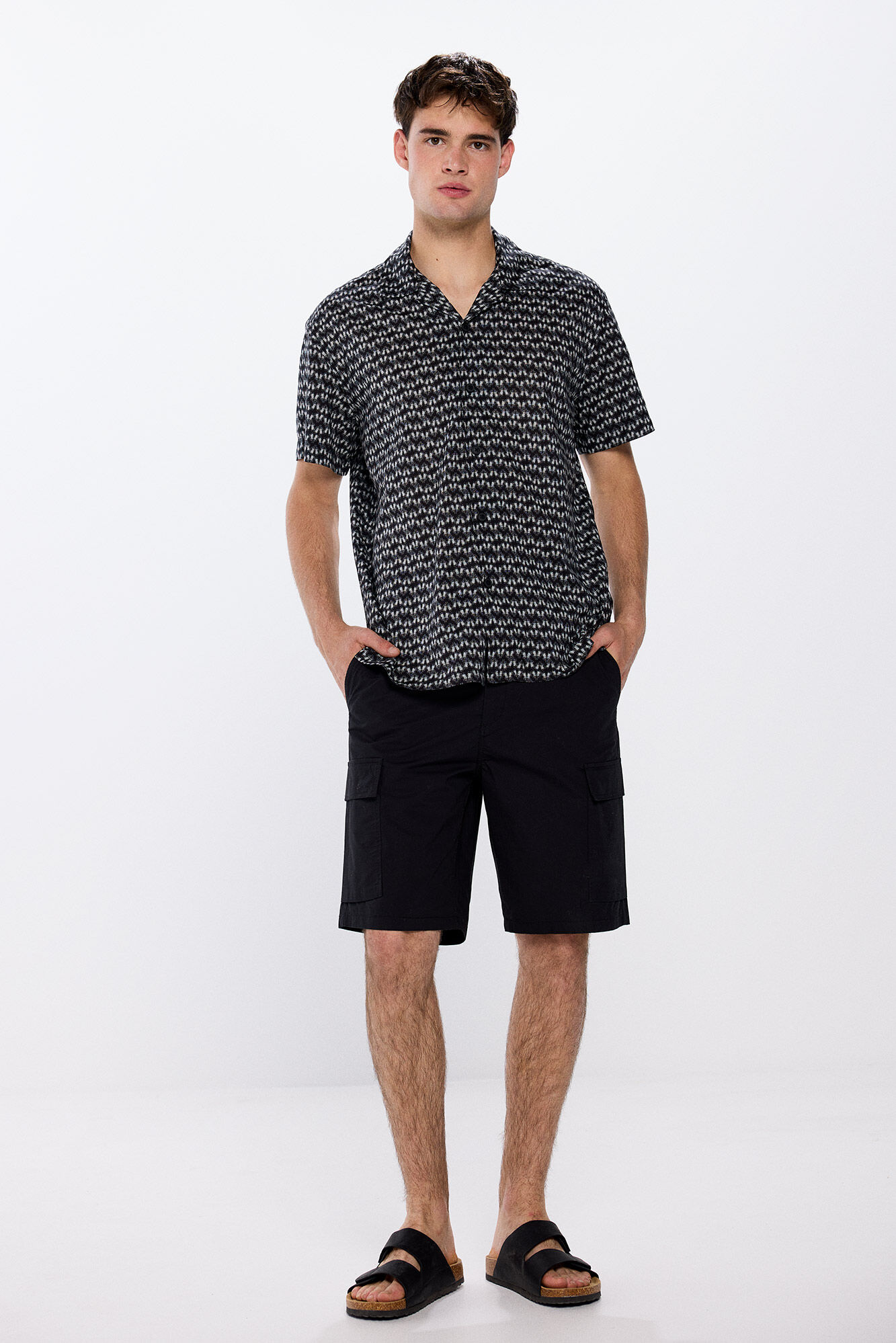 Springfield Camisa manga corta estampada viscosa