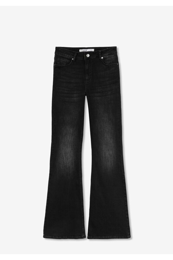 Tiffosi Jeans flare de cintura alta preto