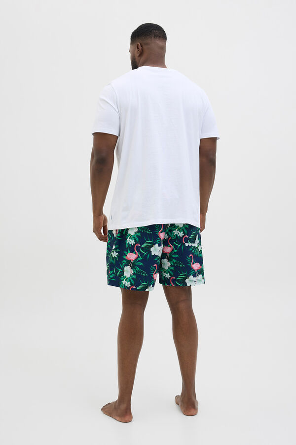 Jack & Jones PLUS Maiô estampado PLUS azul