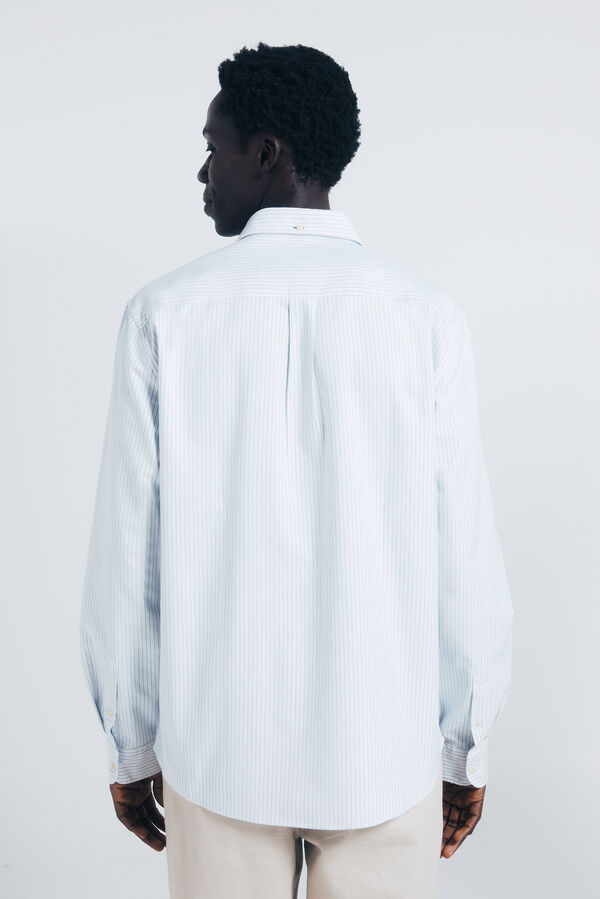 Springfield Camisa oxford ligero rayas azul