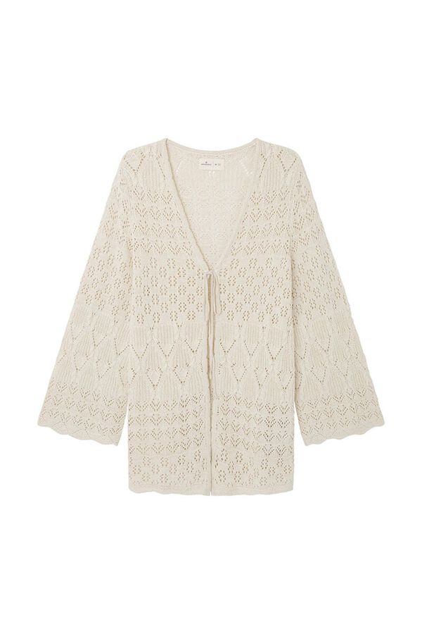 Springfield Cardigan Pointelle blanco