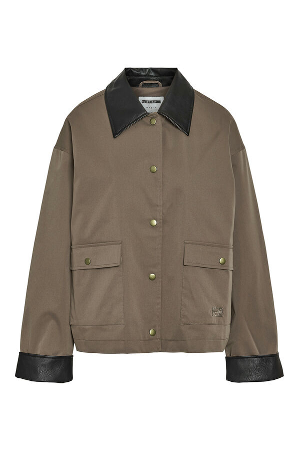 Noisy May Jaqueta com contraste leve cinzento