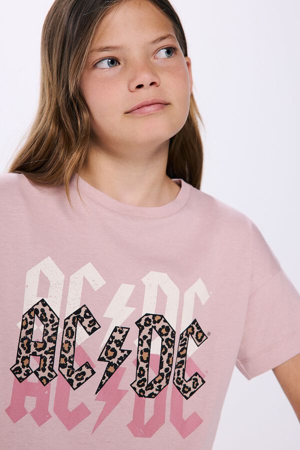 Springfield Kids Camiseta ACDC ni&ntilde;a rosa