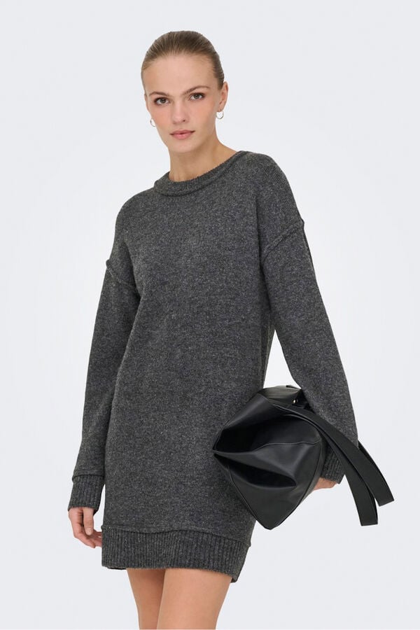 Only Vestido curto de malha  cinzento