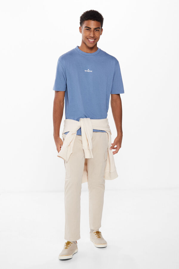 Springfield Camiseta lavada logo azul