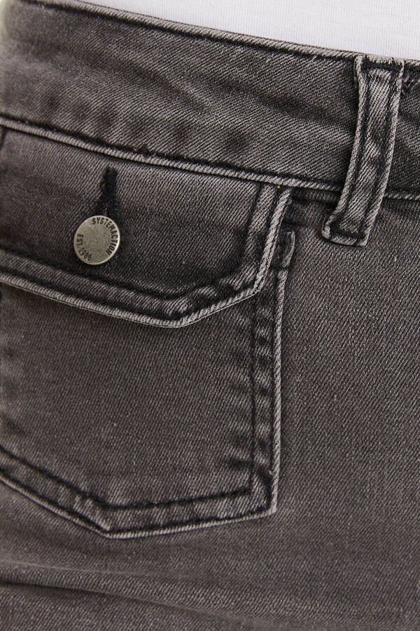 System Action Pantal&oacute;n denim bolsillos plastr&oacute;n negro