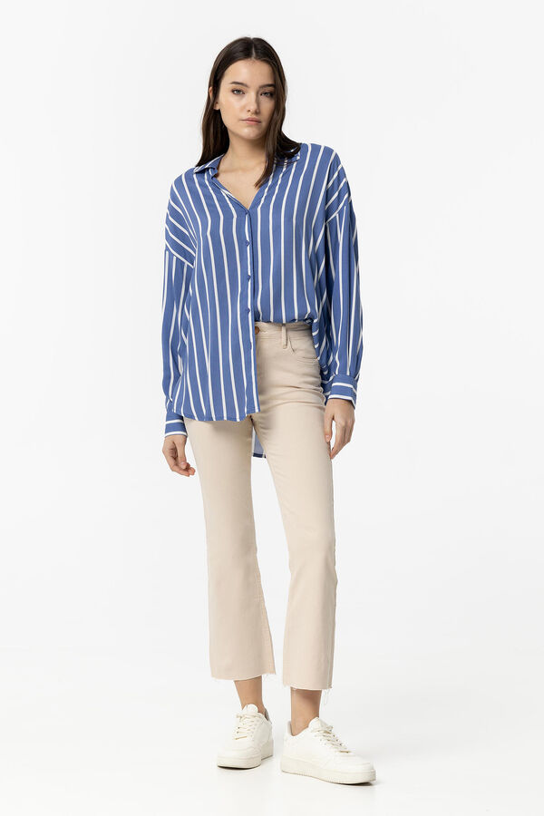 Tiffosi Camisa Oversize Rayas azul