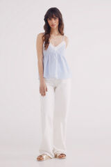 Springfield Jeans wide leg color blanco