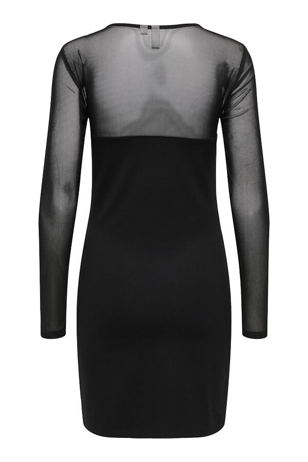 Only Vestido curto semitransparente preto