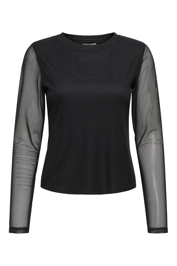 Only Camiseta semitransparente negro