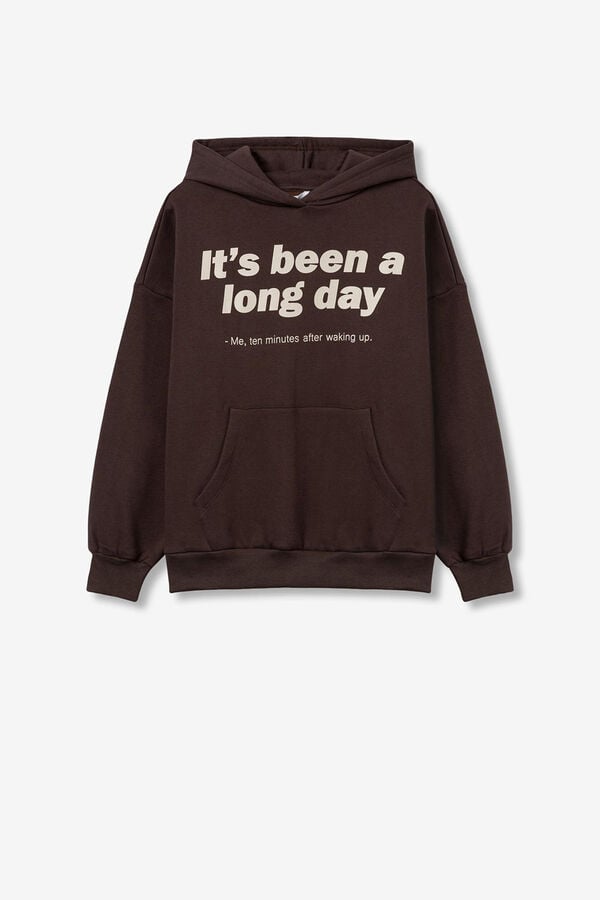 Tiffosi Young Moletom com capuz estampado grande castanho