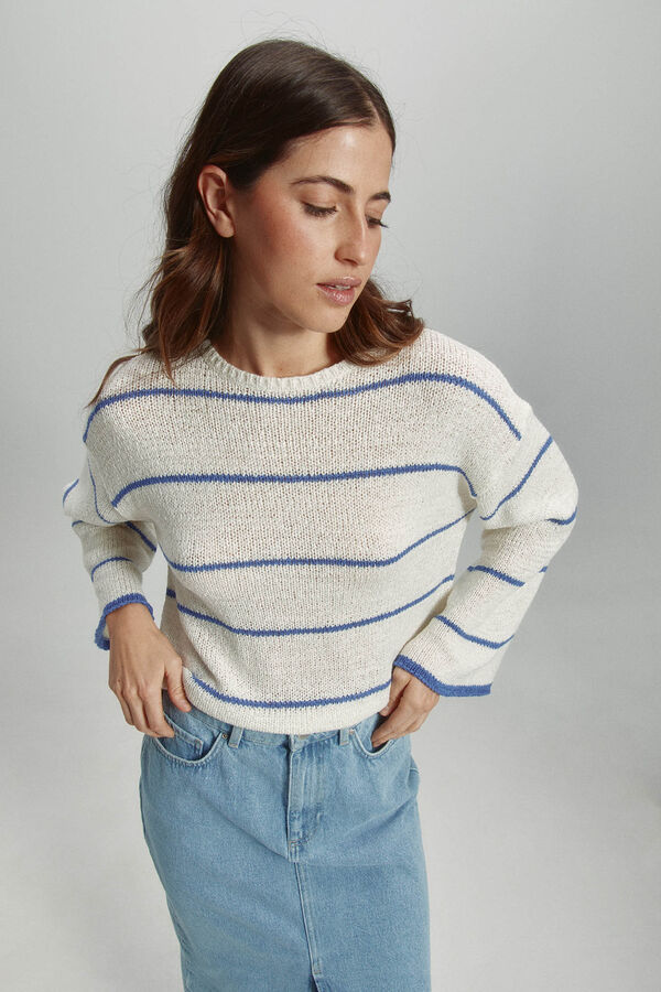 Only Jersey de rayas blanco