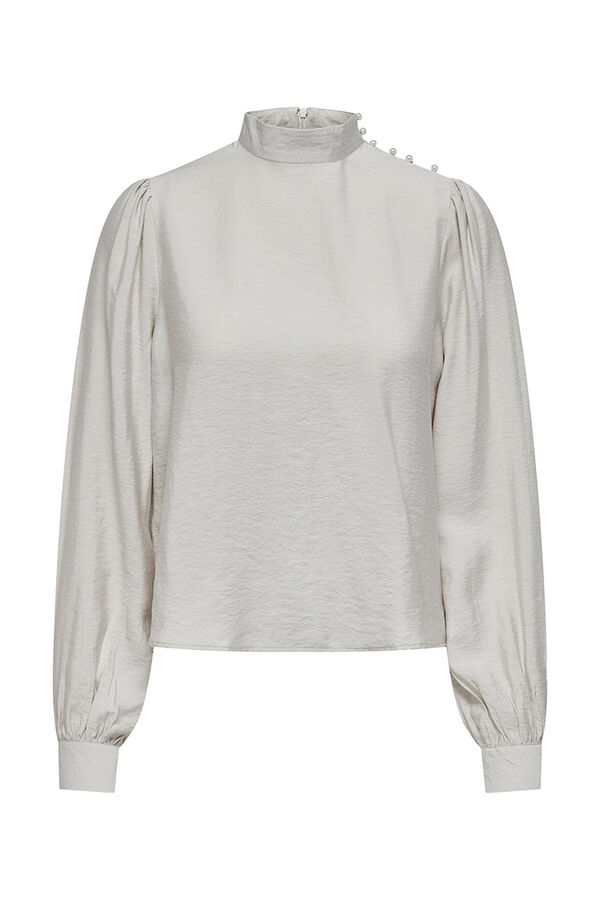 Only Blusa manga larga perlas azul