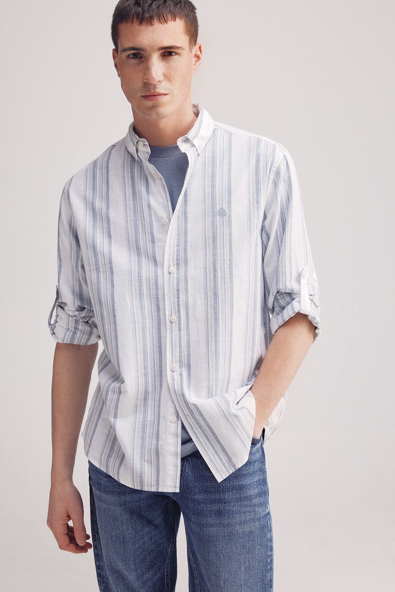 Springfield Camisa riscas de algod&atilde;o