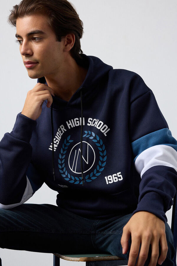 Inside Sweatshirt com bloco colorido azul