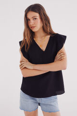 Springfield Blusa volantes negro