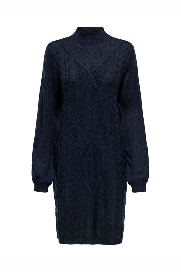 JDY Vestido midi de malha  azul