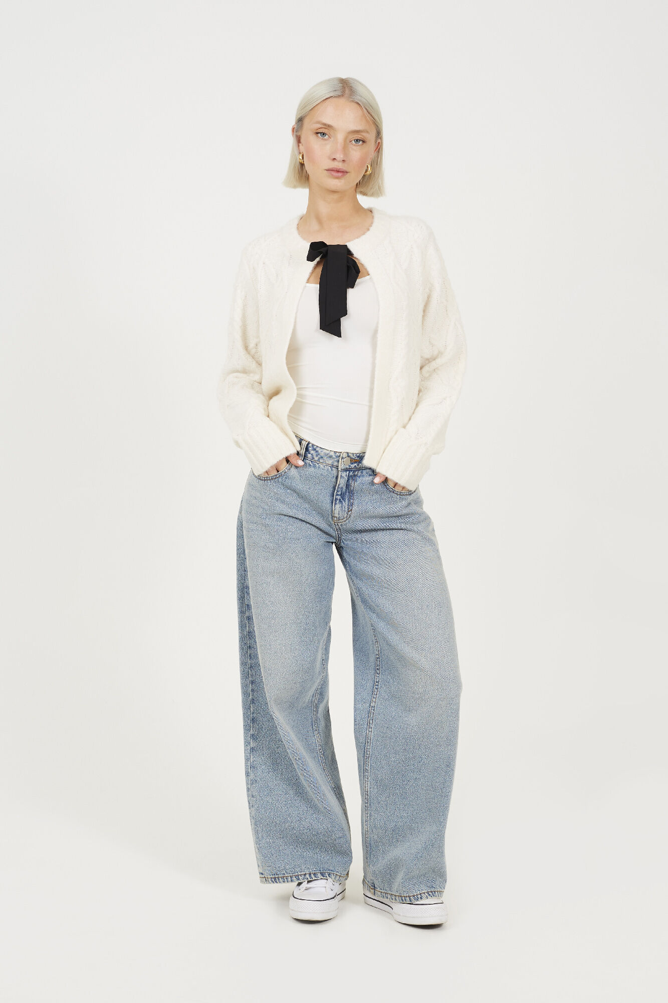 Brave Soul C&aacute;rdigan de punto con lazos