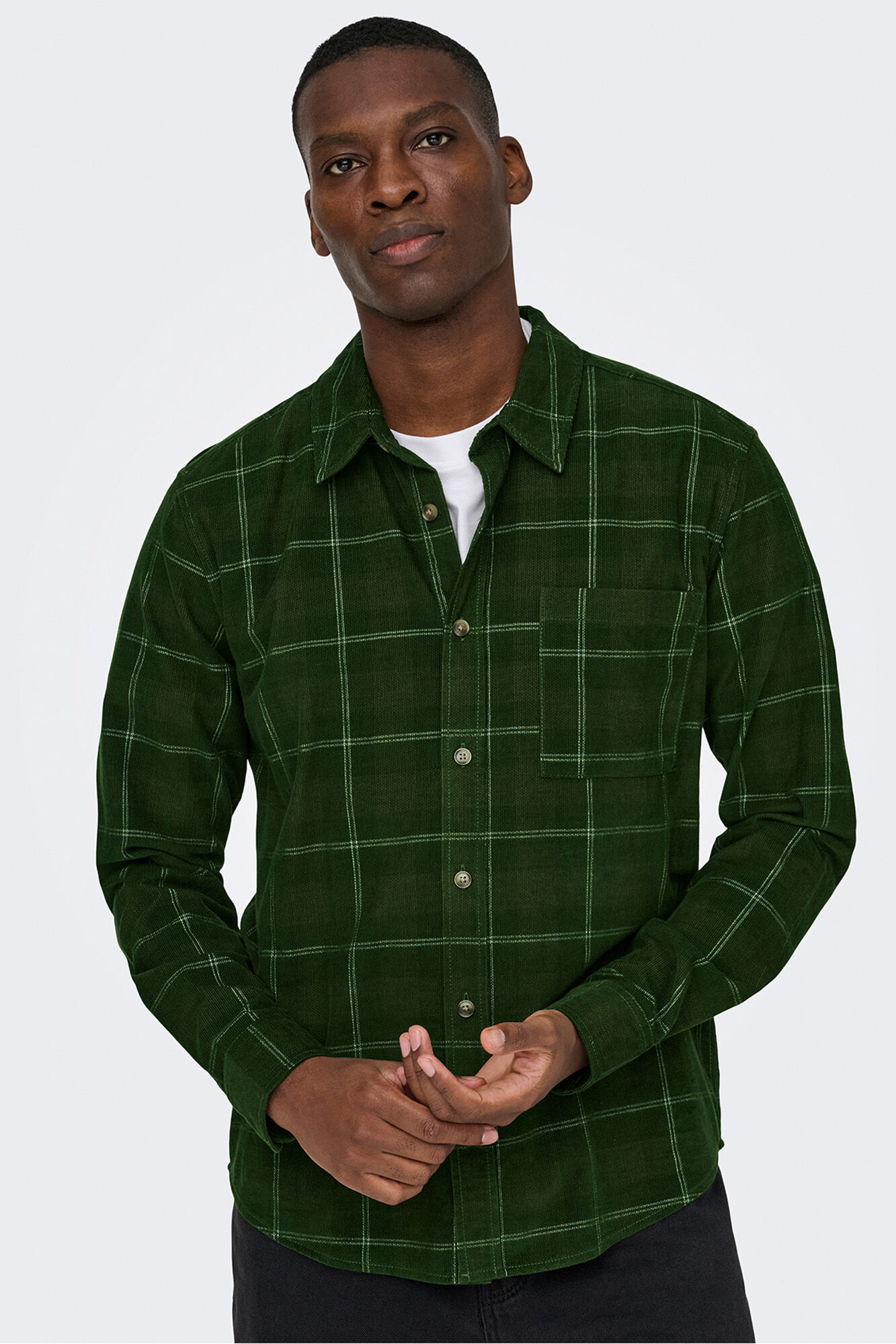 Only & Sons Camisa manga larga pana