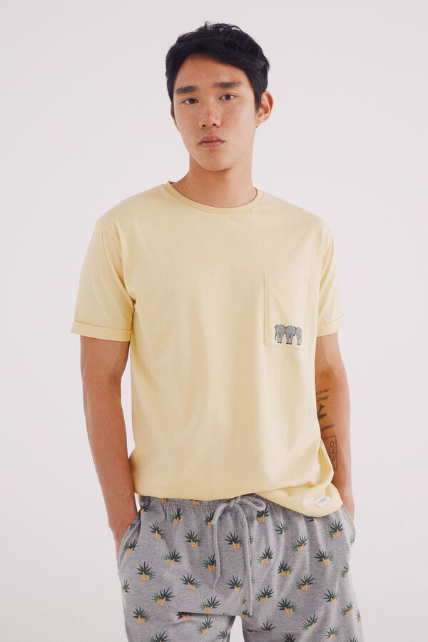 Springfield Pijama curto elefante estampado