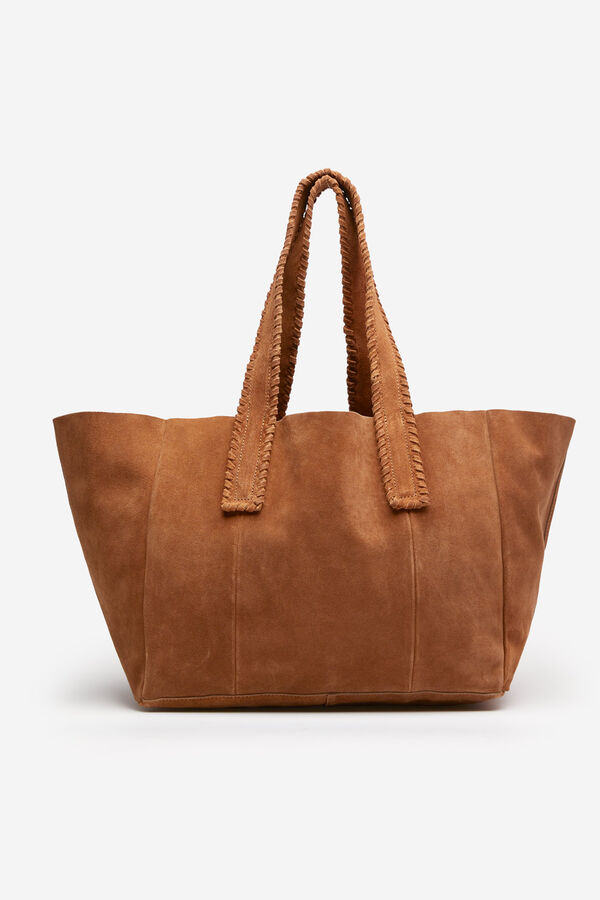 springfield Bolso shopper piel serraje nude