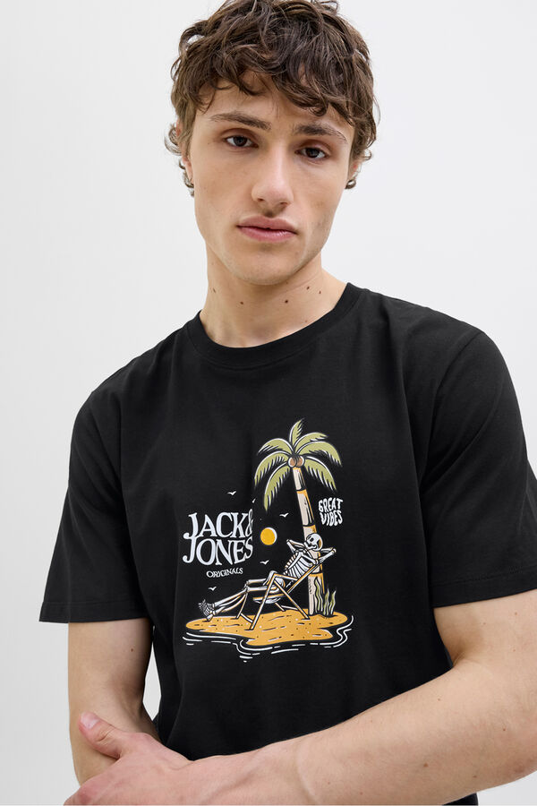 Jack & Jones Camiseta estampada regular fit preto