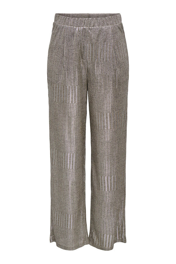 JDY Pantal&oacute;n largo y ancho con el&aacute;stico en la cintura gris