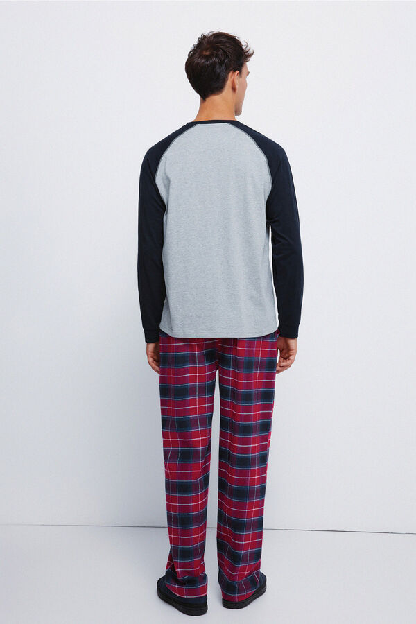 Springfield Pijama largo pantal&oacute;n cuadros azul