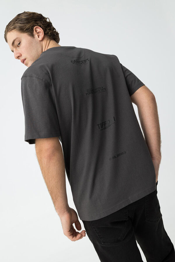 Tiffosi T-shirt estampada  cinzento