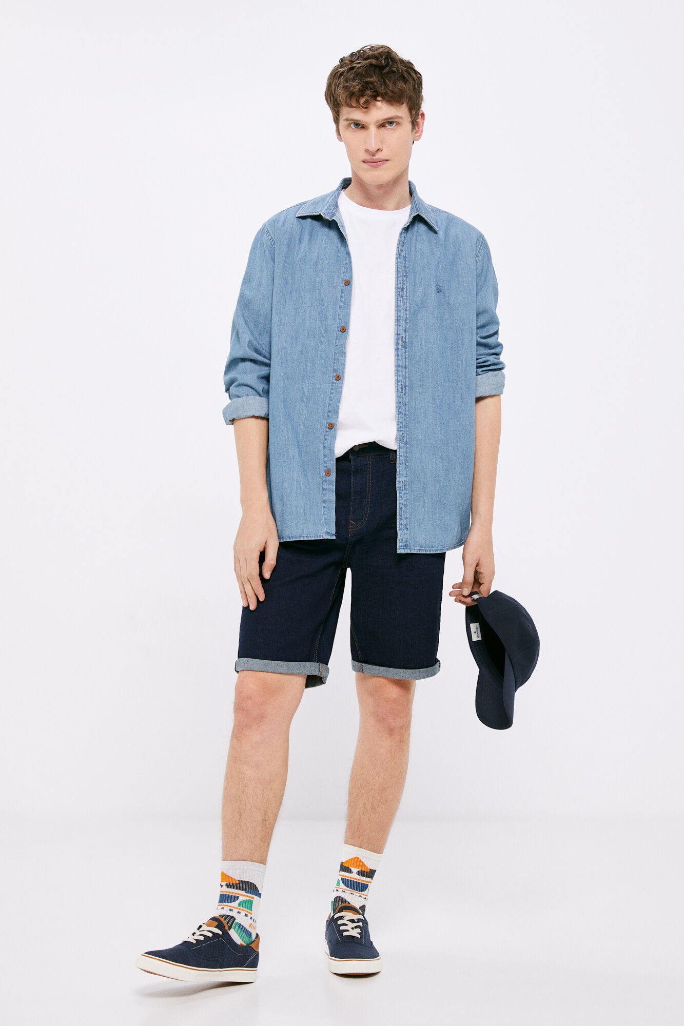 Springfield Bermuda vaquera regular lavado desencolado