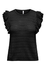 Only Camiseta de punto glitter negro