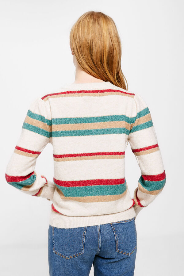 Springfield Jersey Rayas Botones Pu&ntilde;o beige