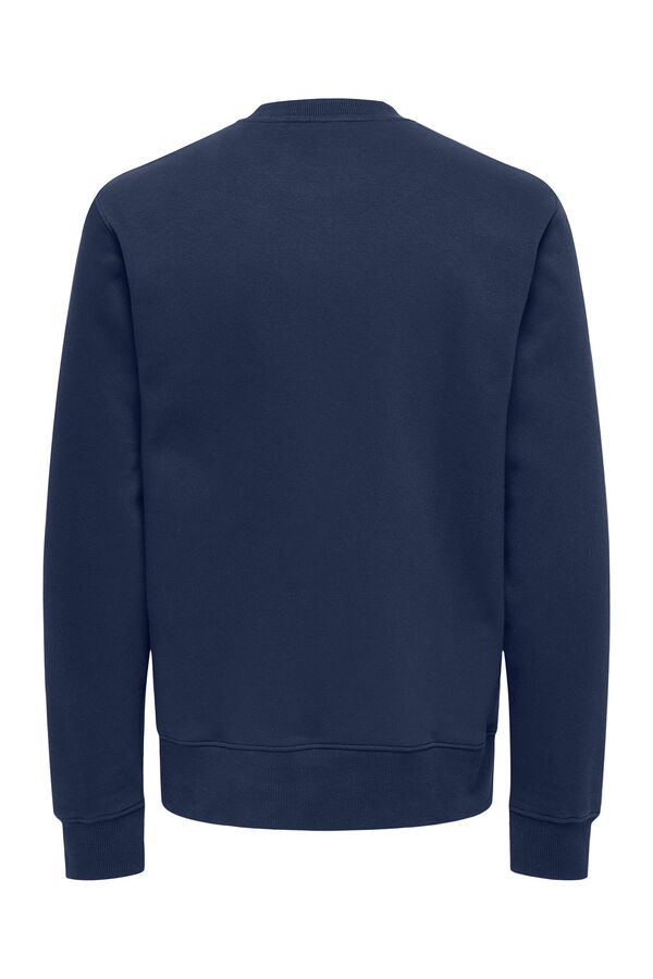 Only & Sons Herren-Sweatshirt mit regular fit und Rundhalsausschnitt. azul