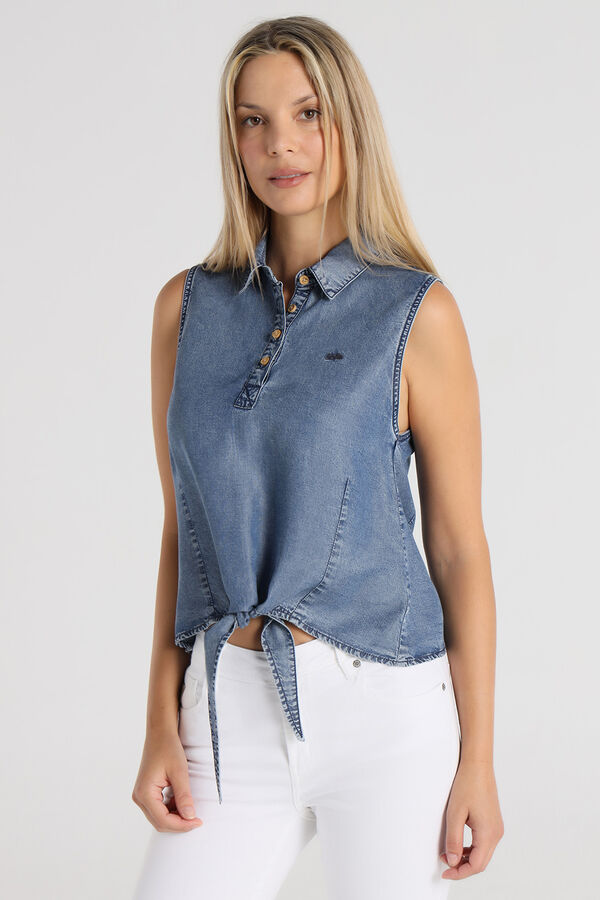 Lois Camisa Tencel azul