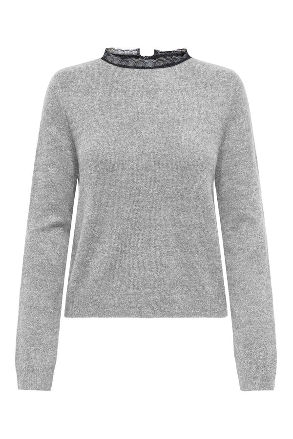 Only Jersey detalle encaje gris
