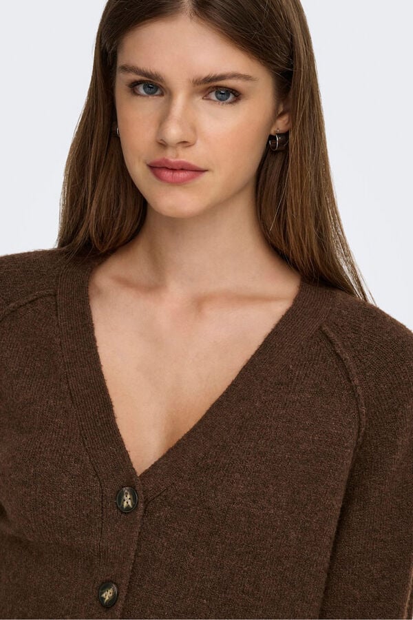 Only C&aacute;rdigan con botones marr&oacute;n