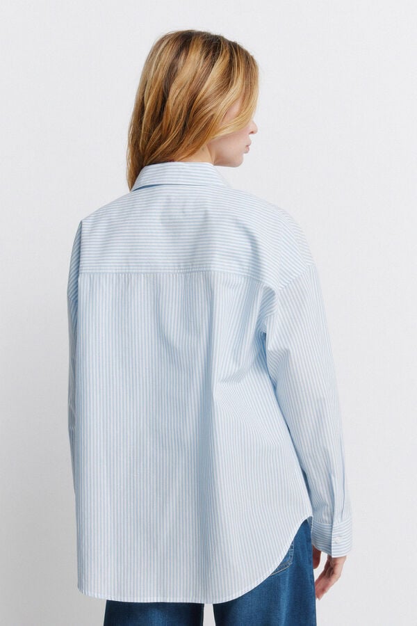 Springfield Camisa oversize &agrave;s riscas azul