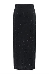 JDY Falda larga brillantes negro